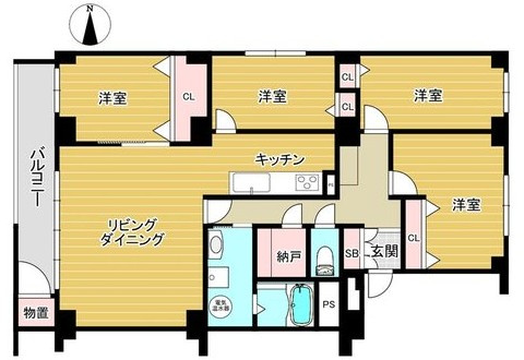 澄川ハイム1号棟の間取り|ゆとりのある4LDK＋納戸付です！※現況優先
