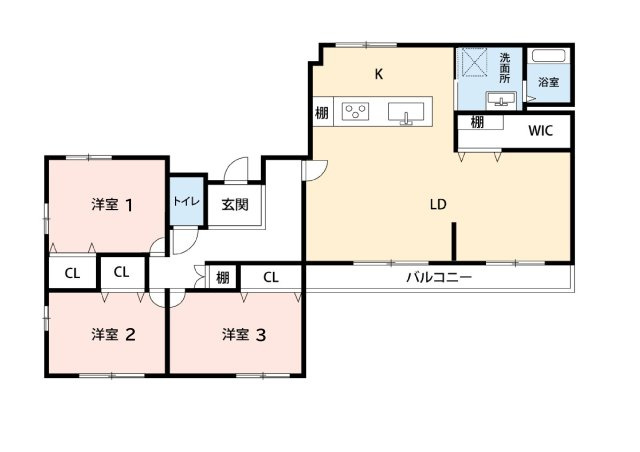 青山マンションの間取り|間取り図　3LDK