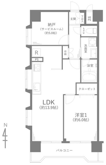 【間取り】 | キャニオンビュー光が丘 | 南西向きのお部屋なので、陽当たり・通風良好です！