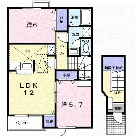 フロールパティオⅡの間取り|使い勝手の良い間取りです♪