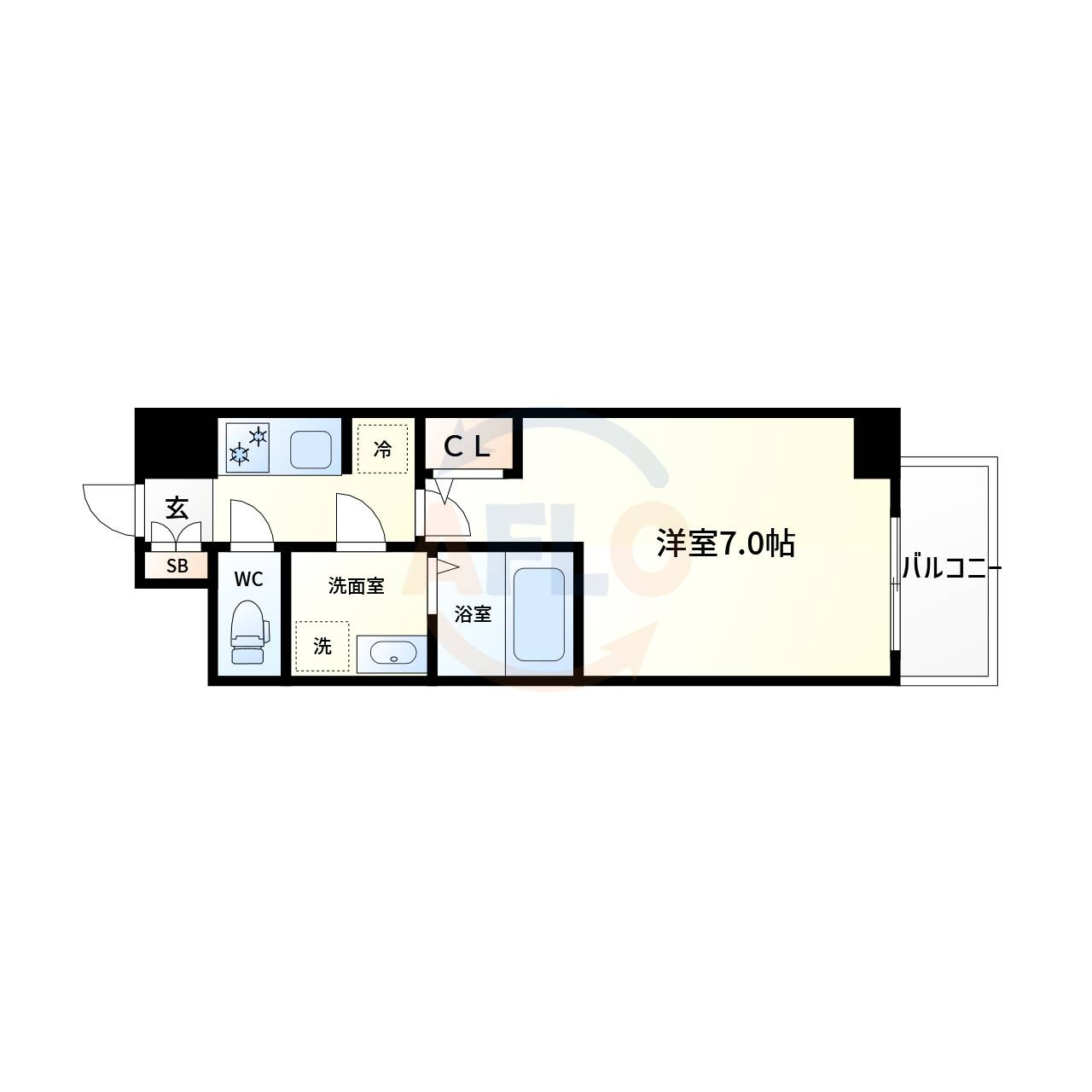 S-RESIDENCEドーム前千代崎の間取り|S-RESIDENCEドーム前千代崎　間取り