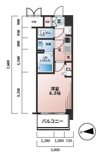 ララプレイス大阪福島アビリテの間取り|ララプレイス大阪福島アビリテ　開放感のある間取り