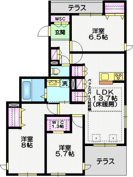 Ｐａｒｋ　Ｖｉｌｌａ　Ｍの間取り