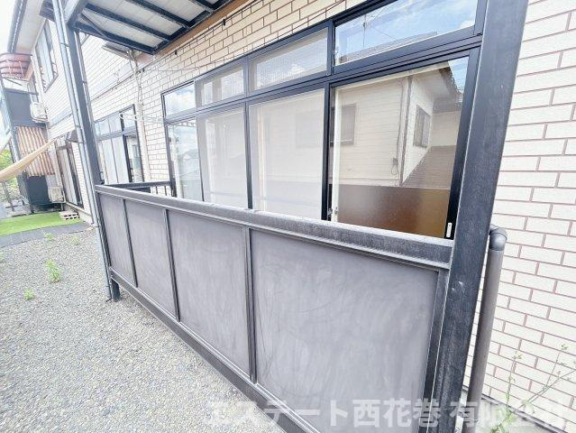 花巻市星が丘２丁目のアパートのバルコニー