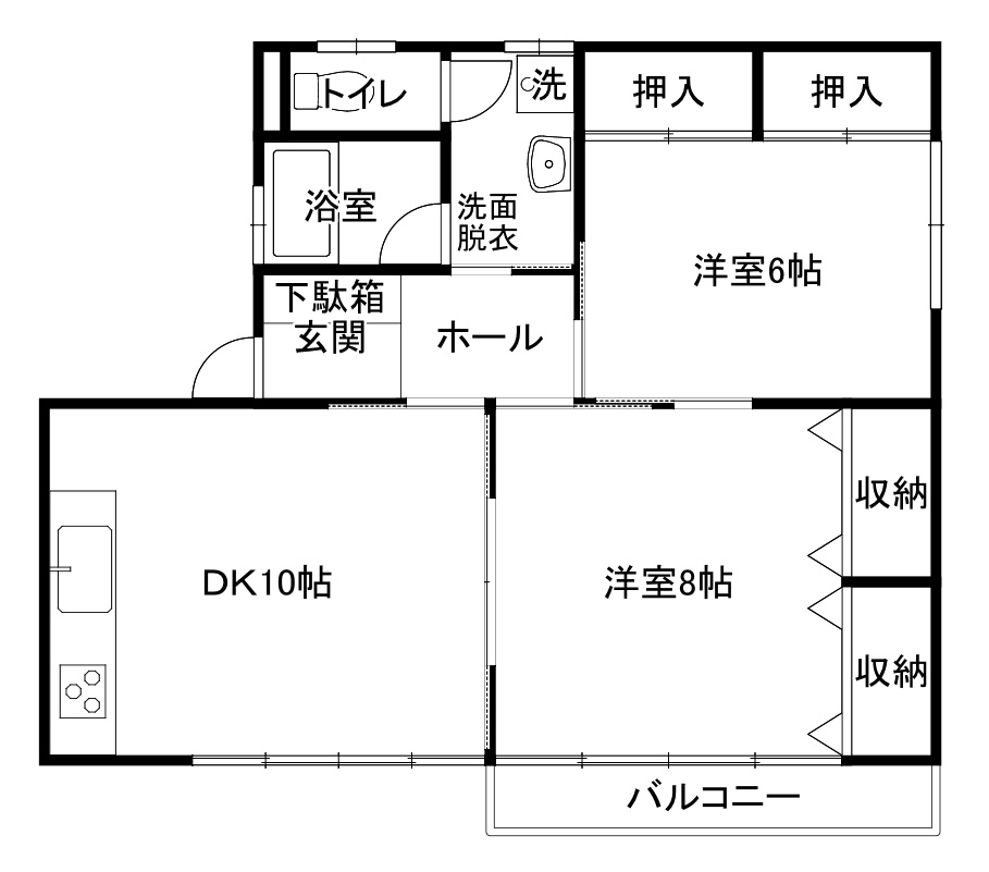 花巻市星が丘２丁目のアパートの間取り