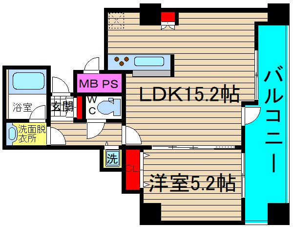 クロスレジデンス大阪新町の間取り