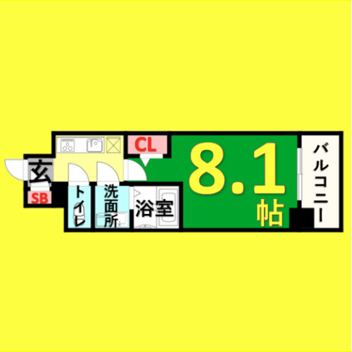 エスリード新栄マルス　名古屋市賃貸　仲介手数料無料の間取り