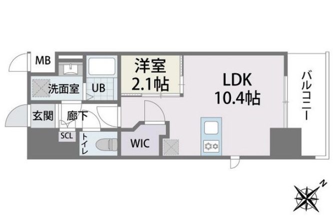 ラクラス博多2の間取り|使いやすい間取りです。