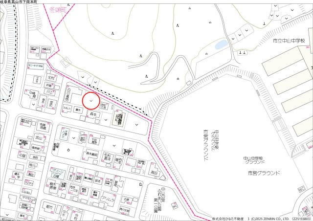 2026/6/24新規　土地　高山市中山町　1,100万の地図