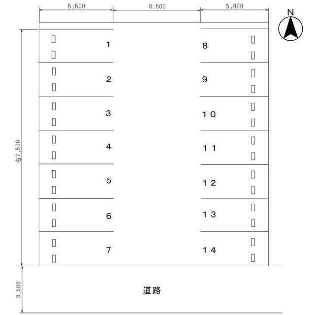 岐阜市長良校文町の駐車場の間取り