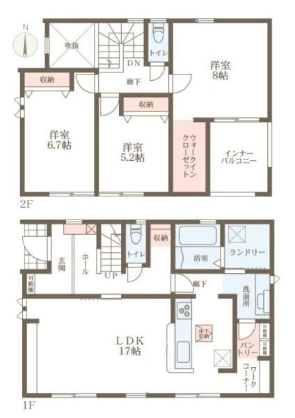 リーブルガーデン上中 ／新築一戸建の間取り
