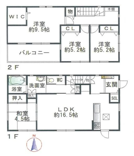 桜井市阿部　一戸建の間取り