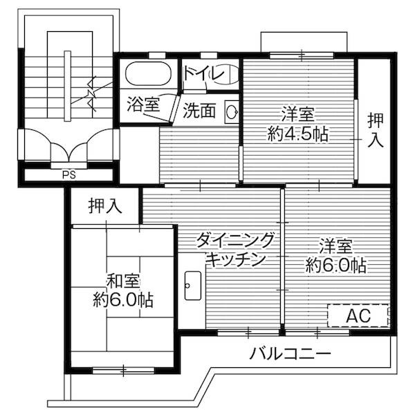 ビレッジハウス宮成2号棟の間取り