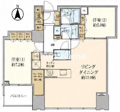 シティタワーズ豊洲 ザ・ツインノースタワーの間取り|19階部分・南向きにつきまして日当たり・通風・眺望良好