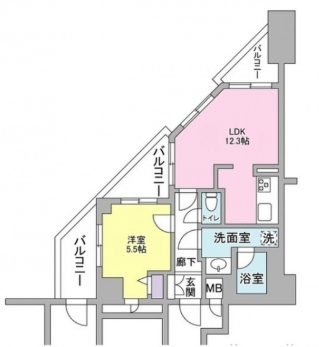 墨田区東向島５丁目の賃貸マンションの間取り