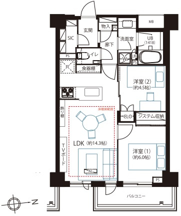 OPEN REGIDENCIA HIROO THE House South Courtの間取り