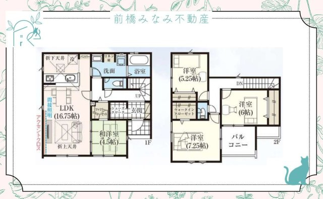 【新築】玉村町板井　２号棟(全５棟)　グラファーレ　新築建売分譲の間取り