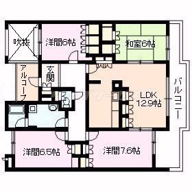【間取り】 | アークパレス９８ | 東南角部屋