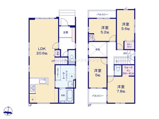 【間取り】 | 名古屋市千種区上野１丁目603【仲介手数料無料】新築一戸建て　1号棟