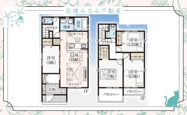 【新築】玉村町下新田3期　１号棟(全２棟)　グラファーレ　新築建売分譲の間取り