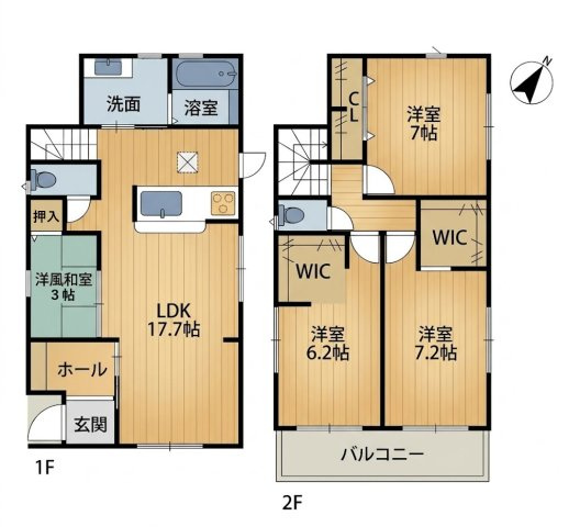 長期優良住宅取得物件　藤江　新築限定1棟の間取り