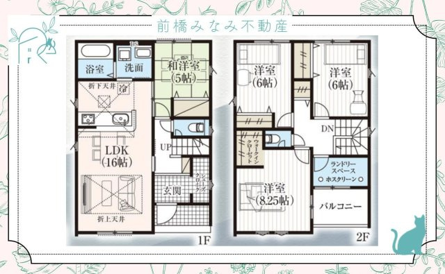 【新築】玉村町下新田3期　２号棟(全２棟)　グラファーレ　新築建売分譲の間取り
