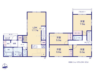 【間取り】 | 名古屋市千種区赤坂町４丁目85-5【仲介手数料無料】新築一戸建て　1号棟