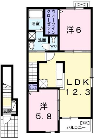 エスペランサ天神Ⅱの間取り