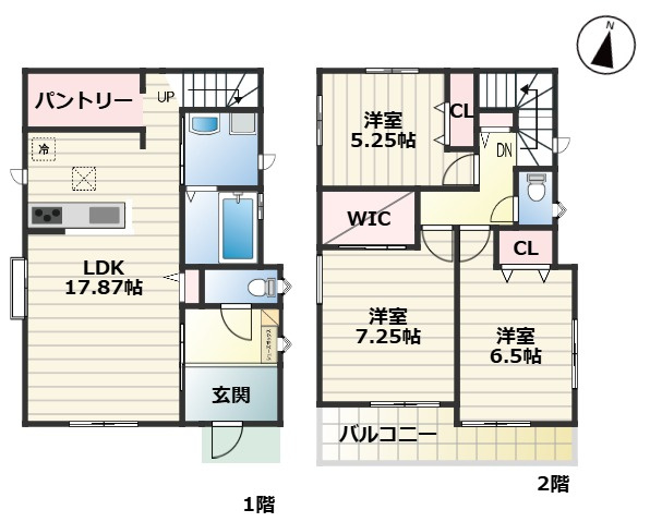 緑区黒沢台1丁目｜名古屋市の戸建ならホームアップの間取り|間取図