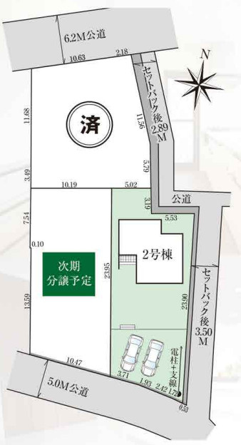 鴻巣市下忍　3期　新築一戸建て　グラファーレ　02の区画図|2号棟