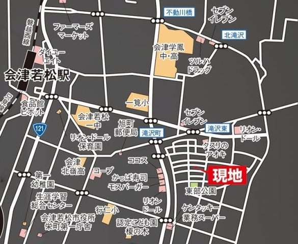 新築戸建・新築建売　会津若松市桧町　行仁小・第一中の地図|現地案内図