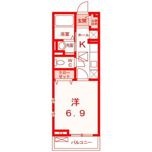 メゾン・ブリーズの間取り|6.9帖の広々とした洋室♪