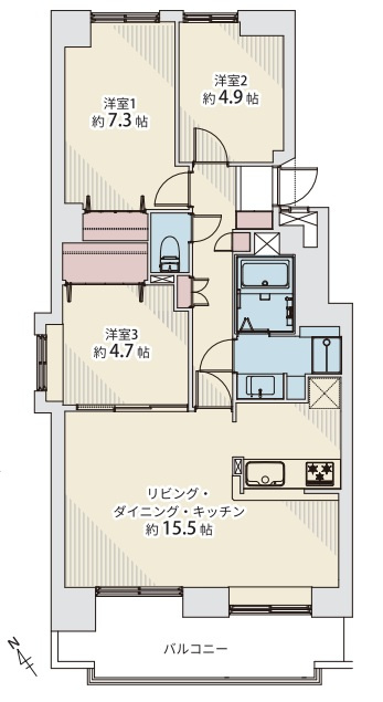 東急ドエル・アルス白石の間取り
