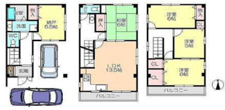 【間取り】 | 尼崎市潮江三丁目中古テラスハウス | ファミリー様におすすめの４SLDKの間取りです♪※居住中の為、事前にご連絡いただければご案内がスムーズです。