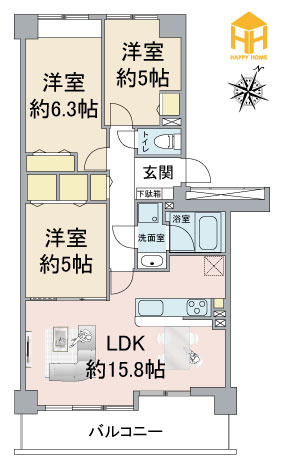 コート甲子園南１番館の間取り|※現況と図面が異なる場合現況を優先いたします。