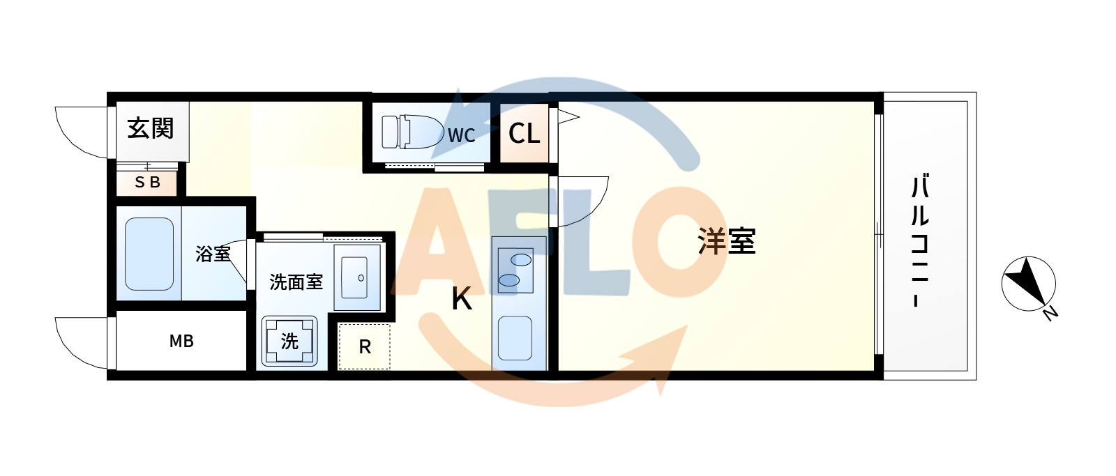 エストゥルースプラス大阪福島の間取り|BLUE福島(ブルーフクシマ)　開放的な間取り