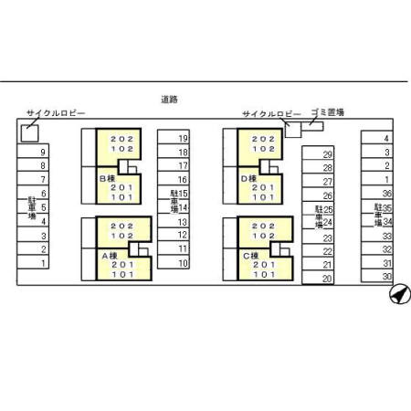 アーバンコートBの区画図
