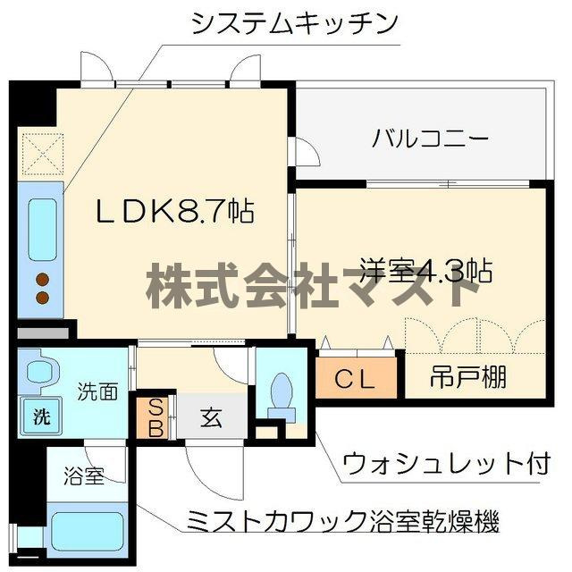 アーデンタワー北堀江の間取り