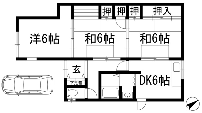 【間取り】 | 小林3丁目友金貸家