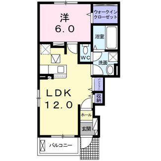 【間取り】 | ヴィラ　ドゥ　グレーヌ梅ケ谷Ｃ