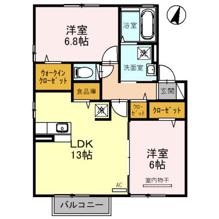 ビーノⅡの間取り|広々使いやすい間取りです☆
