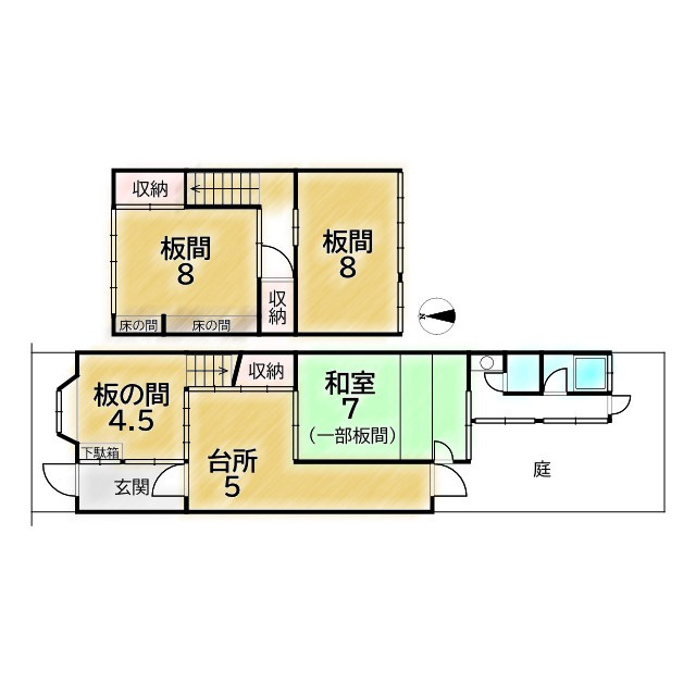 鹿ケ谷西寺ノ前町 中古テラス(C号地)の間取り