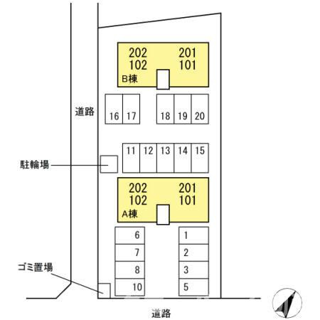 ハイツ田園 Ⅱ B棟の区画図