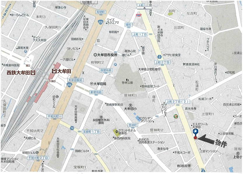 イッツビル1階テナントの地図