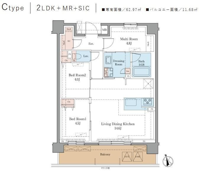 ＬＵＸＥＮＡ＋ＰＡＷＳ藤沢の間取り