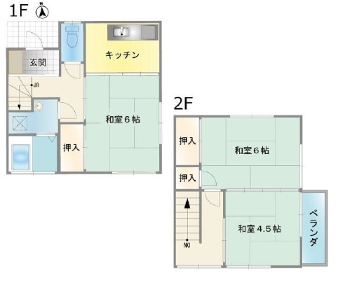 川越市小ヶ谷　3DK+カースペース　戸建貸家の間取り