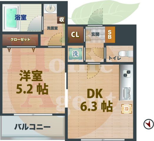 【間取り】 | ドゥーエ阿佐ヶ谷 | 1DKのお部屋です。