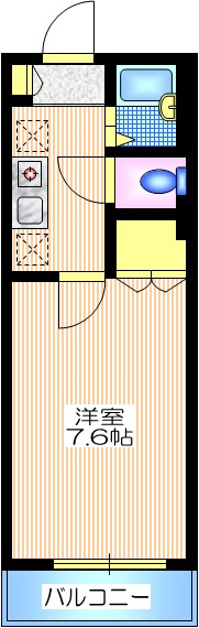 サンスプリングスの間取り|バストイレ別で広い洋室　収納も奥行たっぷり