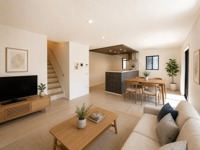 久留米市南４丁目の新築一戸建の居間・リビング