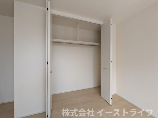 【新築戸建】【家具＆LDKエアコン付】　いわき市四倉町上仁井田2期　長期優良住宅の収納|1号棟写真　収納スペースが豊富です。全居室に収納が付いており、すっきり片づけることができ部屋を広く使うことができます。